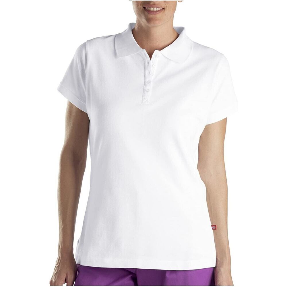 Dickies Women Set of 3 Signature Polo Short Sleeve White T-Shirt Top Medium ULN